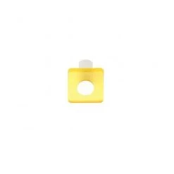 OUVRE&DECO Bouton De Porte Et De Tiroir De Meuble En Plastique Jaune Insert Nickel De 30mm, SQUARE Bouton