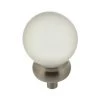 OUVRE&DECO Bouton De Porte Et Tiroir De Meuble En Nickel Ø27 GLOBO Cristal Blanc