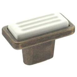 OUVRE&DECO Bouton De Porte Et Tiroir De Meuble Porcelaine Blanc Zamak 50x32mm, BRUXELLES