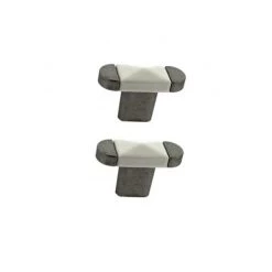 OUVRE&DECO Lot De 2 Boutons De Porte Et Tiroir De Meuble En Porcelaine Blanche Et Zamak 35x51 Mm, CARAT