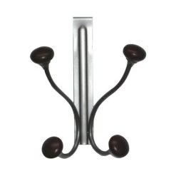 OUVRE&DECO Porte-manteaux De Porte à Suspendre En Fer Patiné Et Bois Couleur Havane 4 Têtes, RETRO