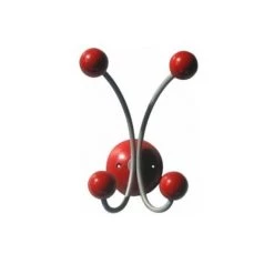 OUVRE&DECO Porte-manteau Vestiaire Mural En Bois Et Métal Gris Et Rouge Pour Enfants, JUNIOR