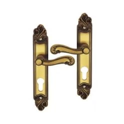 OUVRE&DECO Poignée De Porte D'entrée En Laiton Patiné Sur Plaque Clé I Entraxe 195 Mm, LOUIS XV