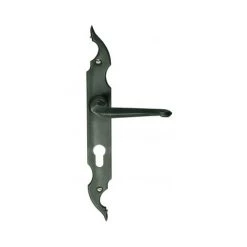 OUVRE&DECO Poignée De Porte D'entrée Rustique En Style Fer Forgé Patiné Sur Plaque Clé I Entraxe 195 Mm, CELTIQUE -OUVRE Soldes 62292 2