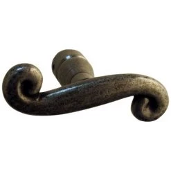 OUVRE&DECO 1/2 Bouton Réversible De Porte Extérieure Ou Portail En Fer Forgé Patiné, COQ