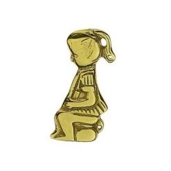 OUVRE&DECO Signalétique Porte Intérieure Toilettes En Laiton Poli Brillant De 69 Mm, TOILETTES Filles