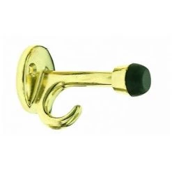 OUVRE&DECO Butée De Porte Patère Murale En Zamak Finition Laiton Poli, CROCHET