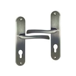 OUVRE&DECO Poignée De Porte D'entrée En Zamak Nickel Mat Sur Plaque Clé I Entraxe 165 Mm, RHAPSODIE 165