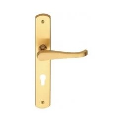 OUVRE&DECO Poignée De Porte D'entrée Design En Laiton Poli Satiné Sur Plaque Clé I Entraxe 195 Mm, LUCIA -OUVRE Soldes 6290859 2