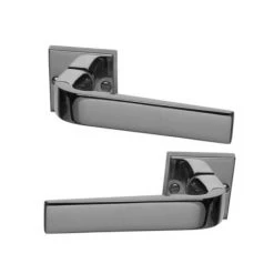 OUVRE&DECO Poignées De Porte Intérieure En Laiton Chromé Brillant Sur Rosace BdC, PARIS