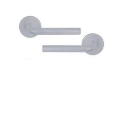 OUVRE&DECO Poignée De Porte Intérieure Design En Aluminium Anodisé Argent F1 Sur Rosace Ronde BdC, TORONTO