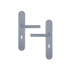 OUVRE&DECO Poignée De Porte Intérieure Design En Aluminium Anodisé Inox Mat Velouté Sur Plaque Clé L Entraxe 195 Mm, TORONTO