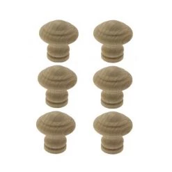 OUVRE&DECO Lot De 6 Boutons De Porte Et Tiroir De Meuble En Bois Brut Ø30mm, LYONNAIS